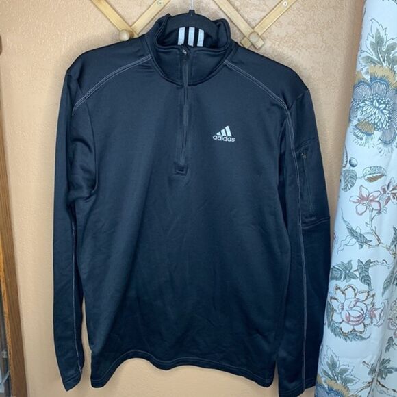 Adidas Black 1/4 Zip Long Sleeve Pullover Size Small - Picture 11 of 15